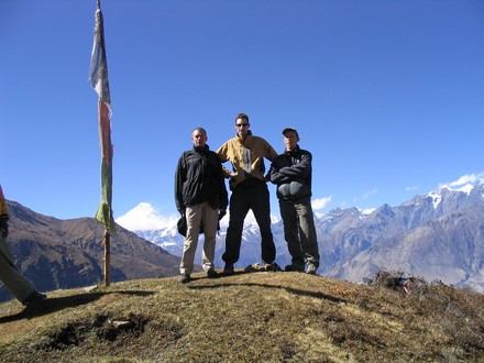 Marche autour de Muktinath - Pere Fou Steph et Jean-No a 4400 m
