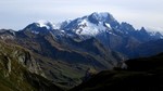 Massif du Mont Blanc dans la remontée de la Combe de la Neuva